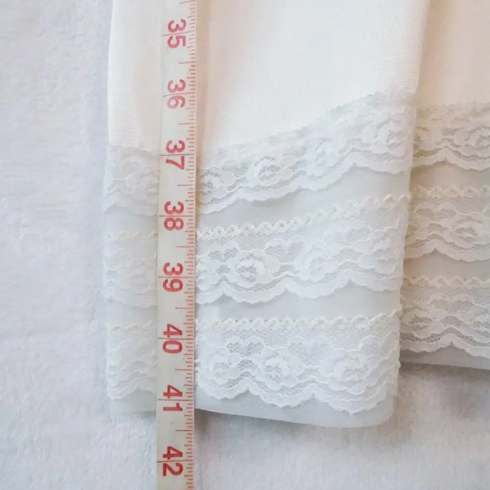 Vintage Sliperfection White Lace Slip Size 36 M Retro Glamorous Nightgown Dress